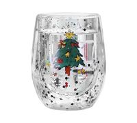 Doppio Strato di Vetro Tazza 300 Ml Resistente Al Calore Acqua Tazza Bevande Per Bere Calda Con Il Modello Di Natale Doppia Parete Tazza