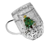Doppio Strato di Vetro Tazza 300 Ml Resistente Al Calore Acqua Tazza Bevande Per Bere Calda Con Il Modello Di Natale Tazza Di Caffè
