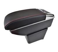 Doppio strato in pelle nera - Bracciolo per MK4 2002-2009 Polo 9 N 9 N3 centro console Storage box