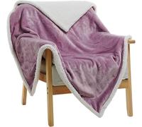 Doppio Strato Throw Blket Thick Cashmere, Fluffy Chunky Fuzzy Blket, Super Soft Cozy Comfy Throw D Blket per Divano Letto, Soggiorno, Purple, 63"x51"/130x160cm