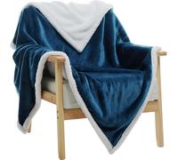 Doppio Strato Throw Blket Thick Cashmere, Fluffy Chunky Fuzzy Blket, Super Soft Cozy Comfy Throw D Blket per Divano Letto, Soggiorno, Blue, 79"x71"/200×180cm