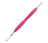 Doppio strumento per manicure con manico in silicone STALEKS UNIQ PQ-11/1 (anello + cursore piatto dritto)