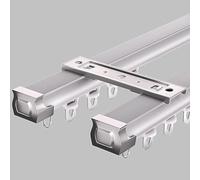 Doppio supporto da soffitto con kit di installazione da 3,7 m binario doppio ain per la privacy sistema ferroviario congiunto argento per soggiorno design facile da installare