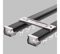 Doppio supporto da soffitto con kit di installazione da 4,6 m binario doppio binario per la privacy Sistema per soggiorno Nero h