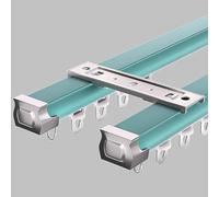 Doppio supporto da soffitto con kit Installat 3 m Sistema di binario a doppia guida per la privacy perfetto per soggiorno colore blu facile da installare