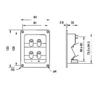 Doppio terminale per casse audio - da incasso terminali dorati