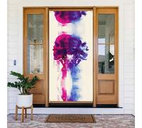 Doppio teschi colorati fusion porta coperture decorative - decorazioni per porte per interni ed esterni, primavera/estate/autunno/inverno, decorazioni natalizie di Halloween