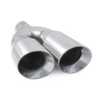 Doppio tubo di scappamento, tubo di scappamento, tubo di scappamento, universale, per sport, tuning, effetto acciaio inox, rotondo fino a 55 mm, cromato