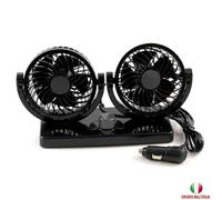 DOPPIO VENTILATORE PER AUTO DOPPIA VENTOLA GIREVOLE 12V REGOLABILE ARIA FRESCA [EEK: A+++]