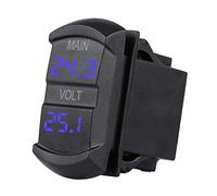 Doppio Voltmetro Design ABS Plastica Nera Auto DC 10V-60V Blu LED Digitale Doppio Voltmetro Universale per Pickup RV ATV Batteria per 12V-24V Auto Moto Barca Marine ATV RV Veicoli