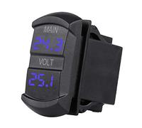 Doppio voltmetro digitale per auto, DC 10V 60V ABS plastica blu LED Doppio voltmetro digitale Accessori per auto universali per pickup RV ATV Batteria + voltmeter voltimetro panel