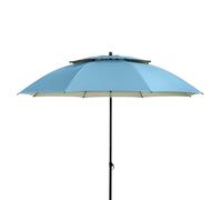 Doppler Derby - Ombrellone da spiaggia, balcone e terrazza, 200 cm, regolabile in altezza, con protezione dai raggi UV, pieghevole, per spiaggia e piscina, Blu, 200 cm