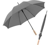 Doppler Nature Stick ombrello I ombrello sostenibile realizzato con bottiglie in PET e legno I robusto ombrello automatico con diametro di 106 cm I robusto e sicuro in caso di vento e pioggia