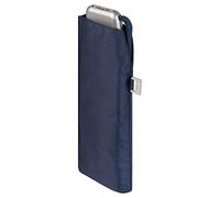 Doppler Ombrello tascabile in acciaio al carbonio slim tinta unita - pratico - leggero - 22 cm, blu navy, 88, Mini ombrello con aprimano