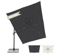Doppler ombrellone a pendolo Jack 400x300cm al antracite I per balcone, terrazza e giardino I a manovella in alluminio resistente ai raggi UV I multifunzionale