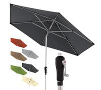 Doppler Ombrellone in Alluminio da 275 cm - Pieghevole con manovella per Balcone o terrazza, Resistente alla Pioggia con Protezione UV 80+