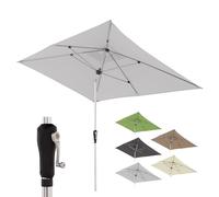 Doppler Ombrellone rettangolare 190×290 cm in alluminio - da balcone e terrazza con manovella, tettuccio inclinabile, protezione UV 80+ e tessuto impermeabile