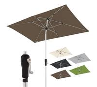 Doppler Ombrellone rettangolare 220×140 cm in alluminio - da giardino con manovella, inclinabile, per balcone e terrazza, protezione UV 80+