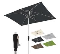 Doppler Ombrellone Rettangolare 220×140 cm in Alluminio - da Giardino con manovella, inclinabile, per Balcone e terrazza, Protezione UV 80+