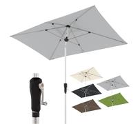 Doppler Ombrellone rettangolare 220×140 cm in alluminio - da giardino con manovella, inclinabile, per balcone e terrazza, protezione UV 80+