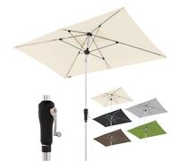 Doppler Ombrellone Rettangolare 220×140 cm in Alluminio - da Giardino con manovella, inclinabile, per Balcone e terrazza, Protezione UV 80+