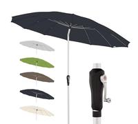 Doppler Ombrellone rotondo 250 cm in alluminio - Design orientale, con manovella e inclinazione regolabile, parasole da giardino o balcone, protezione UV 50+