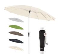 Doppler Ombrellone rotondo 250 cm in alluminio - Design orientale, con manovella e inclinazione regolabile, parasole da giardino o balcone, protezione UV 50+