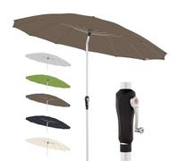 Doppler Ombrellone rotondo 250 cm in alluminio - Design orientale, con manovella e inclinazione regolabile, parasole da giardino o balcone, protezione UV 50+