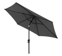 Doppler Parasole Jack 250 cm grigio I rotondo per balcone e terrazza I inclinabile I da giardino con funzione di manovella