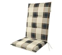 Doppler Poltrona alta Spot - Cuscino per sedia da giardino - Beige a quadri grigi - ca. 119x48x5cm