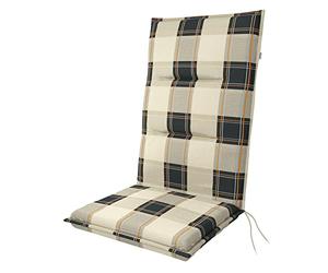 Doppler Poltrona alta Spot - Cuscino per sedia da giardino - Beige a quadri grigi - ca. 119x48x5cm
