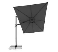 Doppler Style Ombrellone a sbalzo 300×220 cm grigio scuro - inclinabile da giardino e patio, ruotabile a 360°, con supporto incluso, struttura in alluminio e telo impermeabil