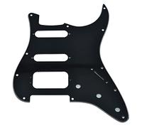 Dopro 11 fori Strat HSS Chitarra Pickguard 3-Vite Humbucking Pickup Mount Adatto American Fender Stratocaster Nero 3 Ply