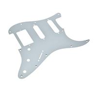 Dopro 11 Foro In Alluminio Opaco Strat HSS Stile Battipenna Metallo Anodizzato ST Pick Guard Scratch Piastra per USA/Messico ST/Strat Argento Opaco