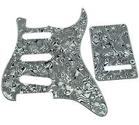 Dopro 11 Foro Strat SSS Battipenna ST Piastra Posteriore Trem Cover per USA/Messicano FD Strat Nero Bianco Shell