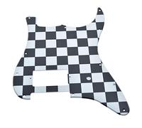 Dopro 11 Hole ST Strat Chitarra 3D Stampato plastica battipenna Scratch Plate Adatto USA/Messicano Fender Standard Strat Nero/Bianco Griglia