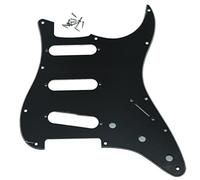 Dopro 11 hole vintage 62 Strat Sss chitarra Pickguard Black 3 Ply (BWB)