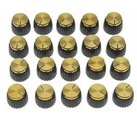 Dopro 20pcs Chitarra AMP Amplificatore Push on fit Manopole Nero w/Gold Cap per Marshall Amplificatore
