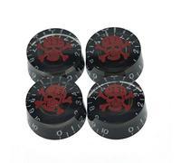 Dopro 4pcs Guitar Speed Dial manopole manopola di controllo Fits LP chitarra Black with Red Skull
