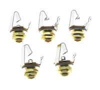 Dopro 5pcs Ottone Metrico Filettatura Audio 1/4 "Femmina Chitarra/Basso Uscita/Ingresso Jack 6.35mm TS Mono Montaggio a Pannello Presa Jack con Dadi e Rondella