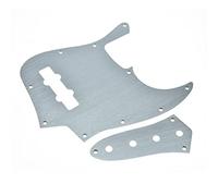 Dopro Alluminio anodizzato 10-Hole 4 String Jazz J Bass Battipenna Metallo JB Piastra di controllo e viti per Americano/Messicano Fender Jazz Bass Argento