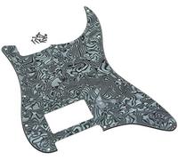 Dopro Battipenna per chitarra a 11 fori ST Strat One Humbucker, piastra antigraffio per FD Delonge nero e bianco