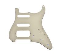 Dopro - Battipenna per chitarra Strat HSS a 11 fori, con montaggio a 2 viti per humbucking, adatto per Fender Stratocaster americana, 3 strati, colore crema