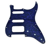 Dopro - Battipenna per chitarra Strat HSS a 11 fori, con supporto per pickup humbucking a 3 viti, compatibile con Fender Stratocaster americana, colore blu perla