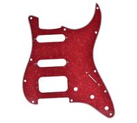 Dopro - Battipenna per chitarra Strat HSS a 11 fori, con supporto per pickup humbucking a 3 viti, compatibile con Fender Stratocaster americana, colore Red Pearl