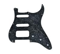 Dopro - Battipenna per chitarra Strat HSS a 11 fori con supporto per pickup humbucking a 3 viti per Fender Stratocaster americana, colore nero perla