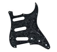 Dopro Battipenna SSS a 11 fori ST/Strat Style per 3 pickup single coil con viti, nero perla