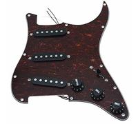 Dopro Battipenna SSS Strat caricato personalizzato con battipenna ST precablato con pickup in ceramica per USA/Messicano Fender Rosso Tartaruga Con Coperture e Manopole nere