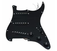 Dopro Battipenna ST, SSS caricato personalizzato con battipenna precablato con pickup in ceramica per USA/Messicano Fender nero 3 strati con coperture e manopole nere