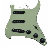 Dopro Battipenna Strat SSS precablato ST con pickup in ceramica per Fender USA/messicano verde menta a 3 strati con coperture e manopole nere